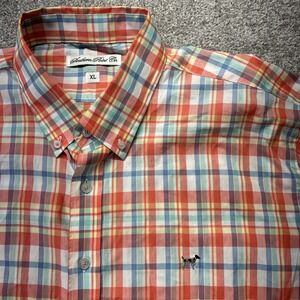 Southern Point Co. Men's Pink Plaid Long Sleeve Button-Up, Size XL